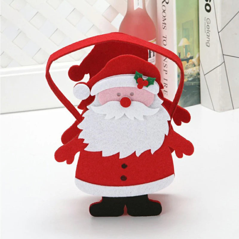 Christmas candy bag creative cartoon cute felt handbag Christmas decorations gift bag