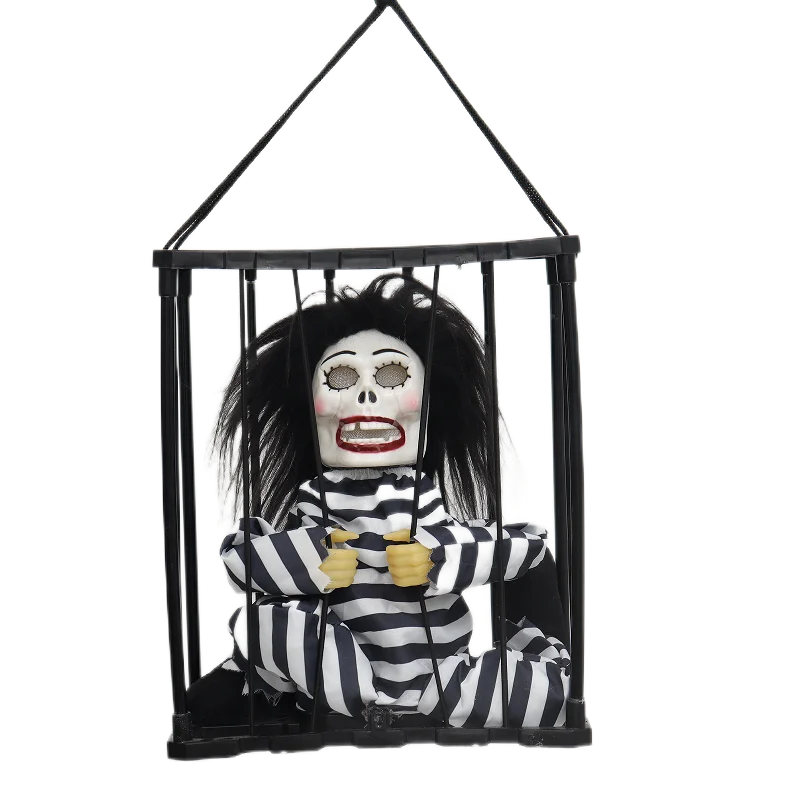 Halloween & Day of the Dead Decorate Horror Props Scary Skull Clowns Decorate Halloween Parties in Cages and Escape Rooms