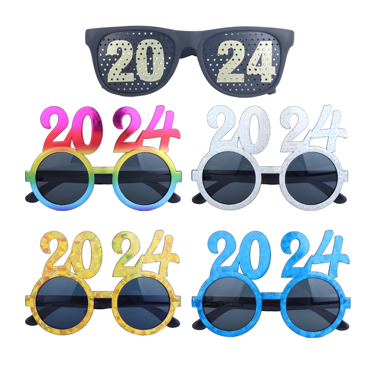 New Year's Eve, theme party discount supplies 5 packs of happy new year glasses fancy, the delivery will be automatically adjusted to the latest number of years