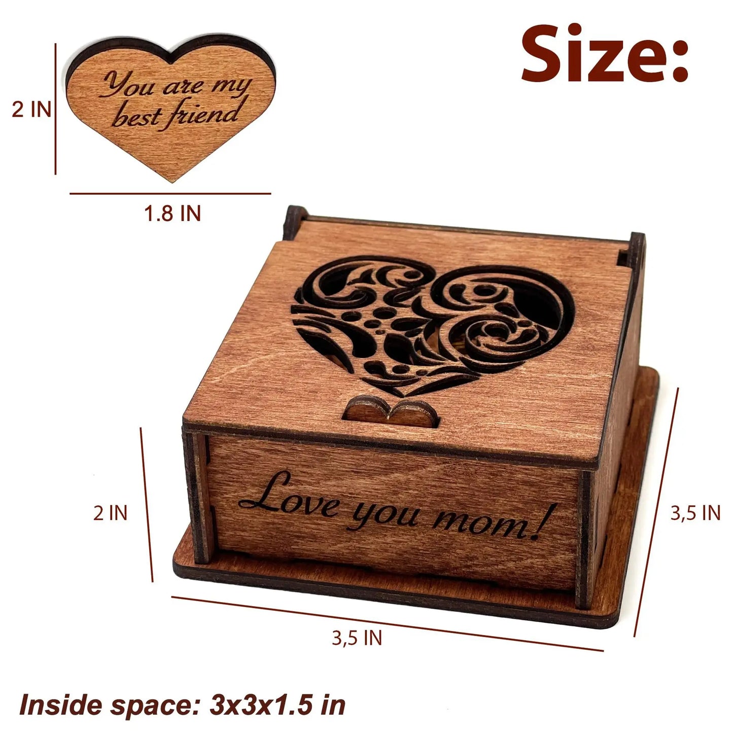 Wedding Party 0 Novelty Customized Wood Heart Puzzle Set Personalized Gift Love Your Wood Box Family Events