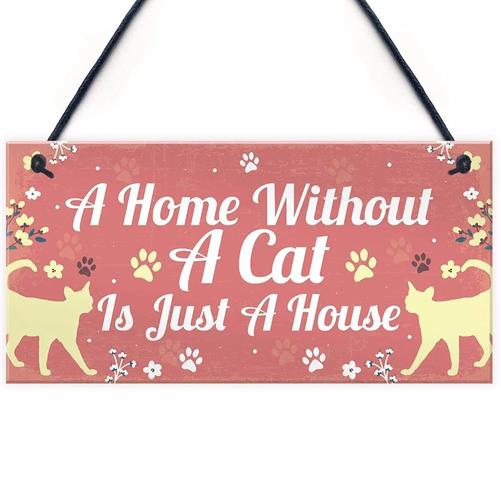 Pet festival, wholesale custom wood sign OEM cat wall listing front door home decoration rustic wooden cat sign