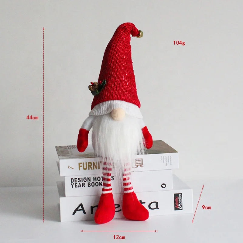 Christmas sitting dwarf table ornament handmade winter faceless doll home decoration Christmas sitting long-legged dwarf ornament