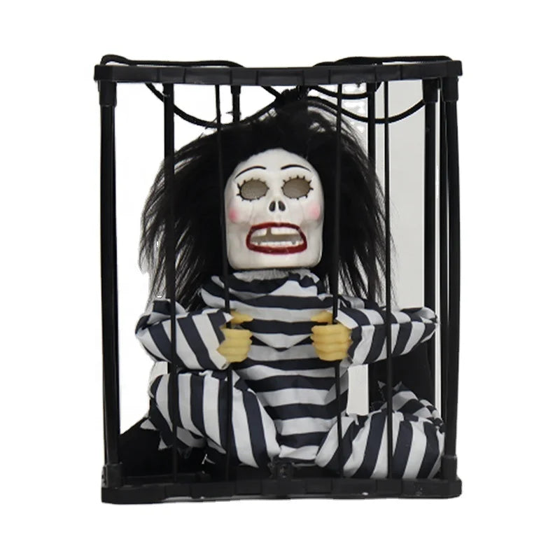 Halloween & Day of the Dead Decorate Horror Props Scary Skull Clowns Decorate Halloween Parties in Cages and Escape Rooms