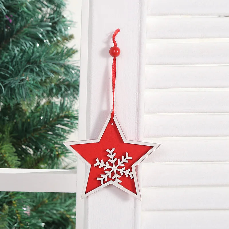 Wooden Crafts, Custom Christmas Wood Decorations Christmas Tree Gifts Wooden Decorations Christmas Souvenirs Decorations Red Wooden Pendants