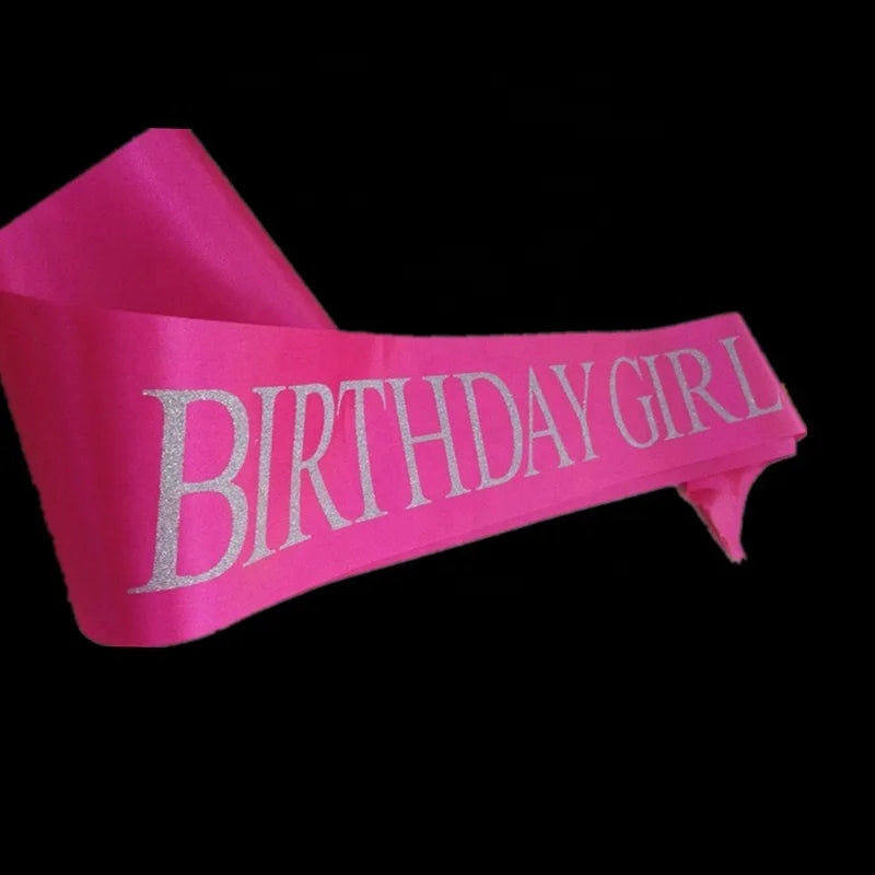 Birthday Party 2 Birthday Ornaments Ribbon Custom Design Birthday Party Supplies Birthday Girl Silver Glitter Belt