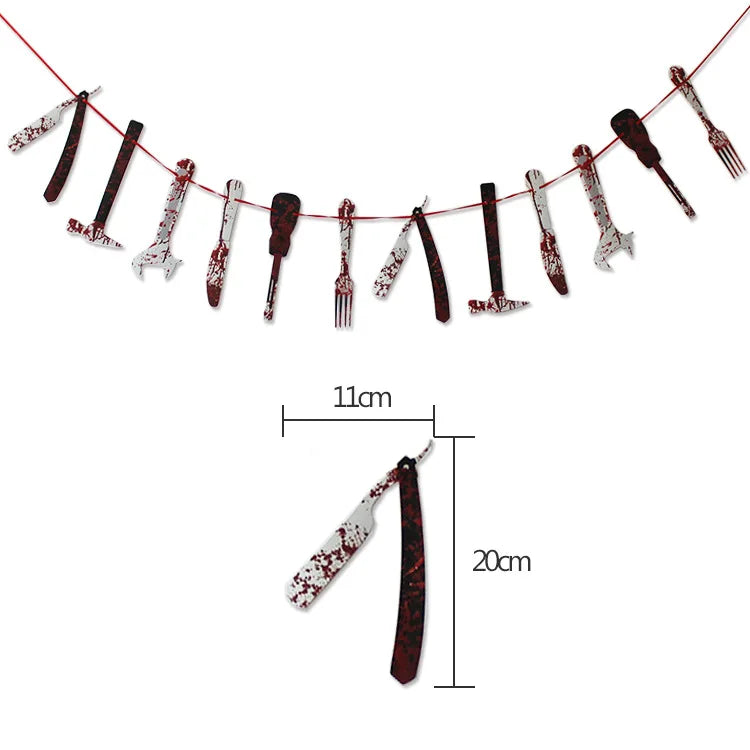 Halloween & Day of the Dead Halloween Themed Party Ornaments Various Styles Horror Paper Pendants Decorative Banners