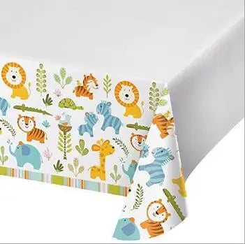 Birthday Party 2 Baby Shower Children's Birthday Party Supplies Jungle Animal Paper Hat Board Cup Napkin Banner Forest Animal Paper Cutlery Set