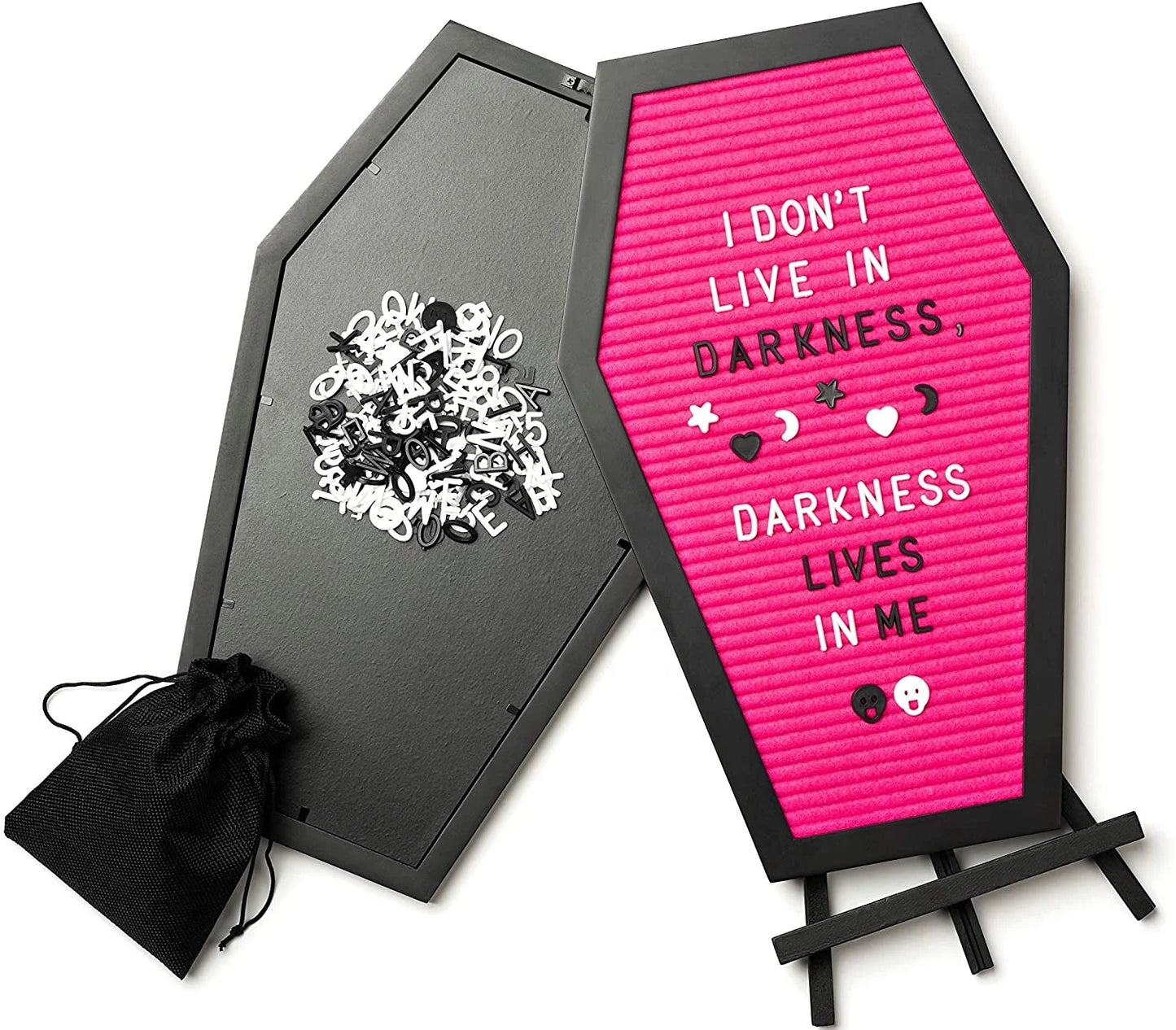 Wooden Crafts, Ghost Goth Halloween Wall Donuts Message Board Family Variable Characters Black Stand Hanger Pink Felt Coffin Letter Board