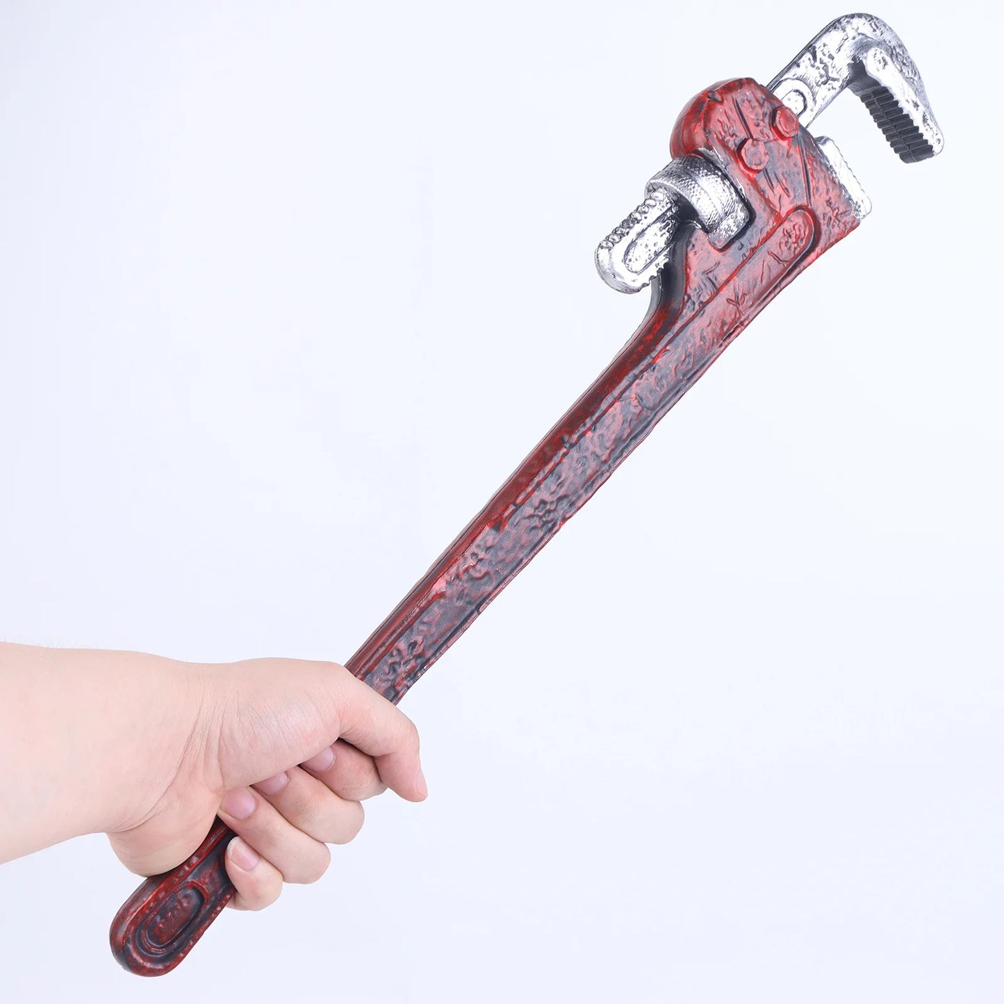 Halloween & Day of the Dead 52.5 * 9cm Bloody Pipe Wrench Theater Cosplay Halloween Costume Simulated Wrench Makeup Costume Artificial Halloween Pipe Wrench