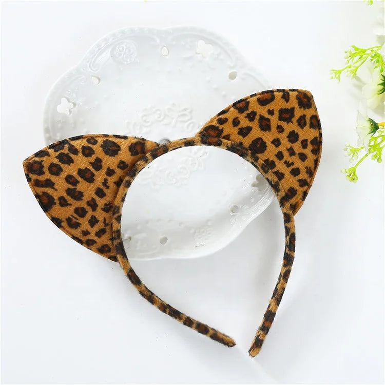 Easter and Thanksgiving 3 Animal Plush Headband Headband Cosplay Hair Accessories Cat Ear Headband Plush Leopard Headband