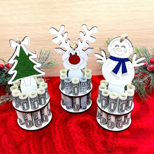 Christmas Unique Wallet Wooden Holiday Party Decor Pendant Home Decor Accessories Christmas Goods Shelf