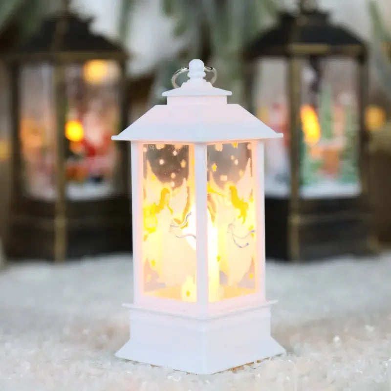 LED Christmas plastic lantern candlestick led light night light snowman decoration desktop Christmas lantern