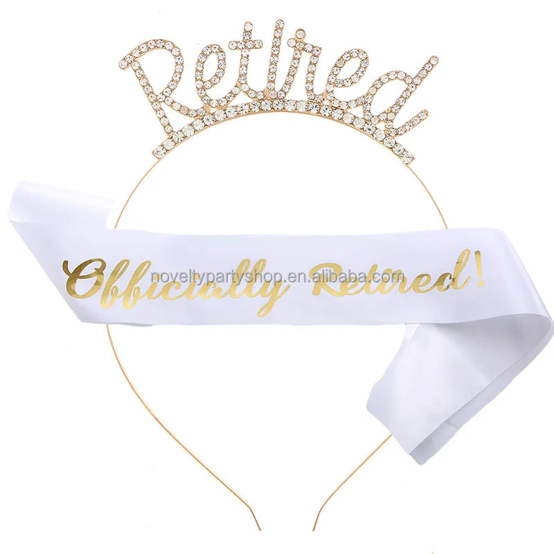 Novelty Personalized Retirement Party Ornaments Retirement Belts and Crown Classic Retirement Gifts