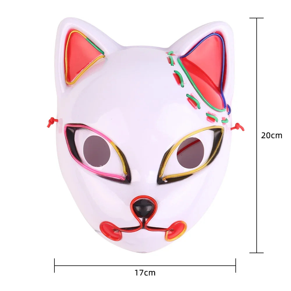 Halloween & Day of the Dead Light Emitting Diode Carnival Halloween Party Bar Lights Decoration High Quality Colored Fox Design Personalized Halloween Glitter Party Mask