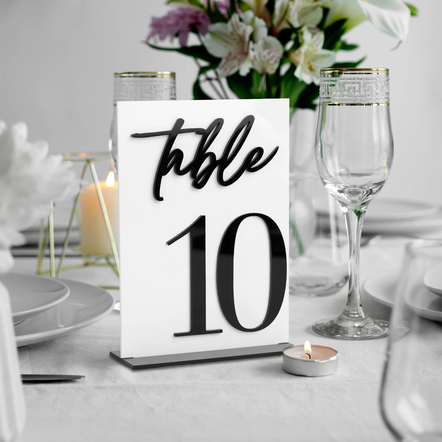 1 Wedding parties, reception and event parties with 5 * 7 inch black acrylic table number restaurant ornament and signage holder