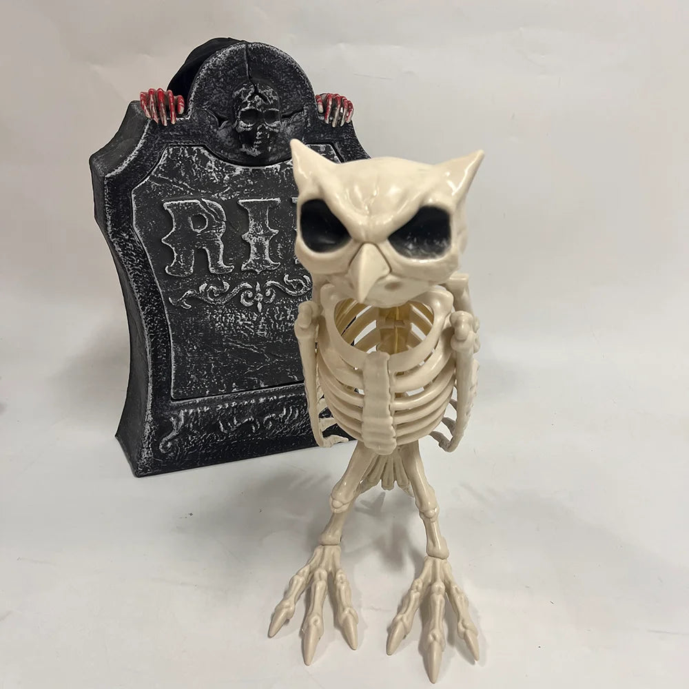 Halloween & Day of the Dead, Creative Halloween Animals Skull Owl Model Props Halloween Party Decorations