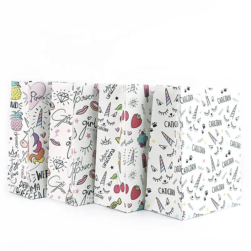 12Pcs Birthday Party Goody Bag Magic Unicorn Series Paper Bag Baby Shower Birthday Gift Bag 