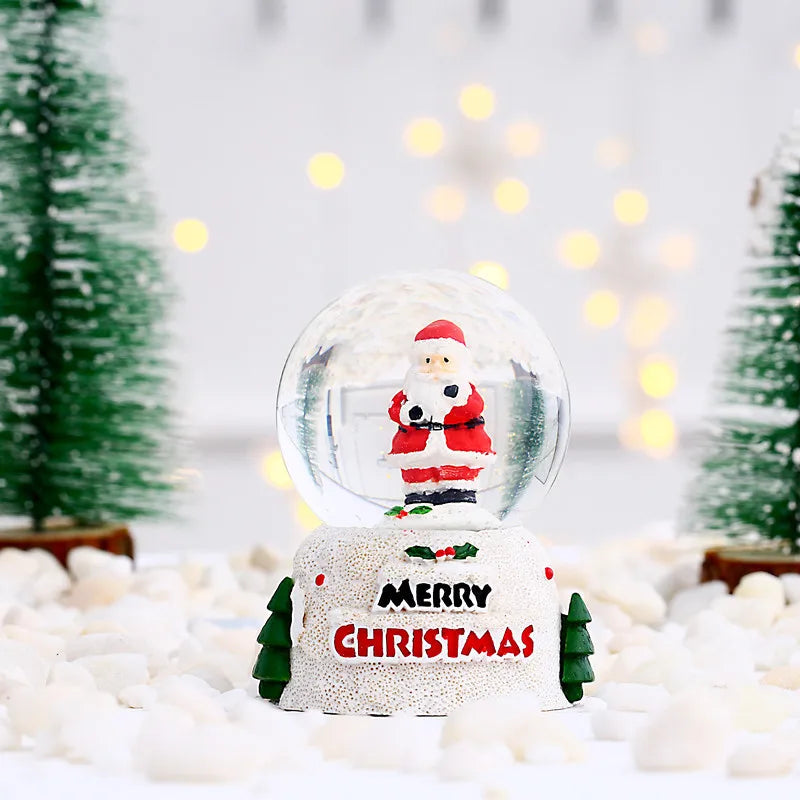 Christmas snowball gift plastic ABS base Christmas tree decoration snowball Christmas resin crystal snowball water polo