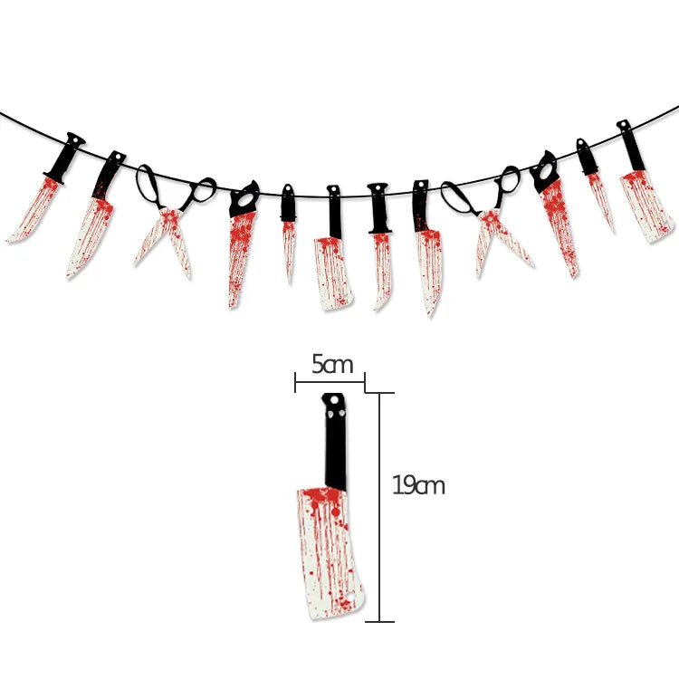 Halloween & Day of the Dead Halloween Themed Party Ornaments Various Styles Horror Paper Pendants Decorative Banners