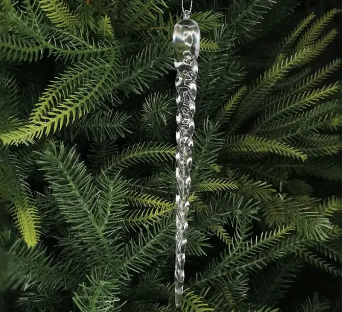 50 pieces of classic Christmas decoration eco-friendly simulation transparent acrylic icicle horn wing Christmas tree pendant