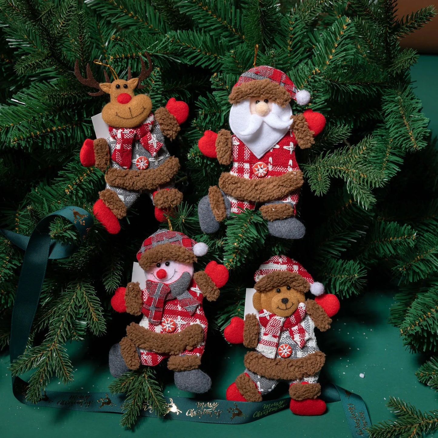 Christmas decoration eight dancing Christmas doll snowman deer bear rag doll Christmas pendant