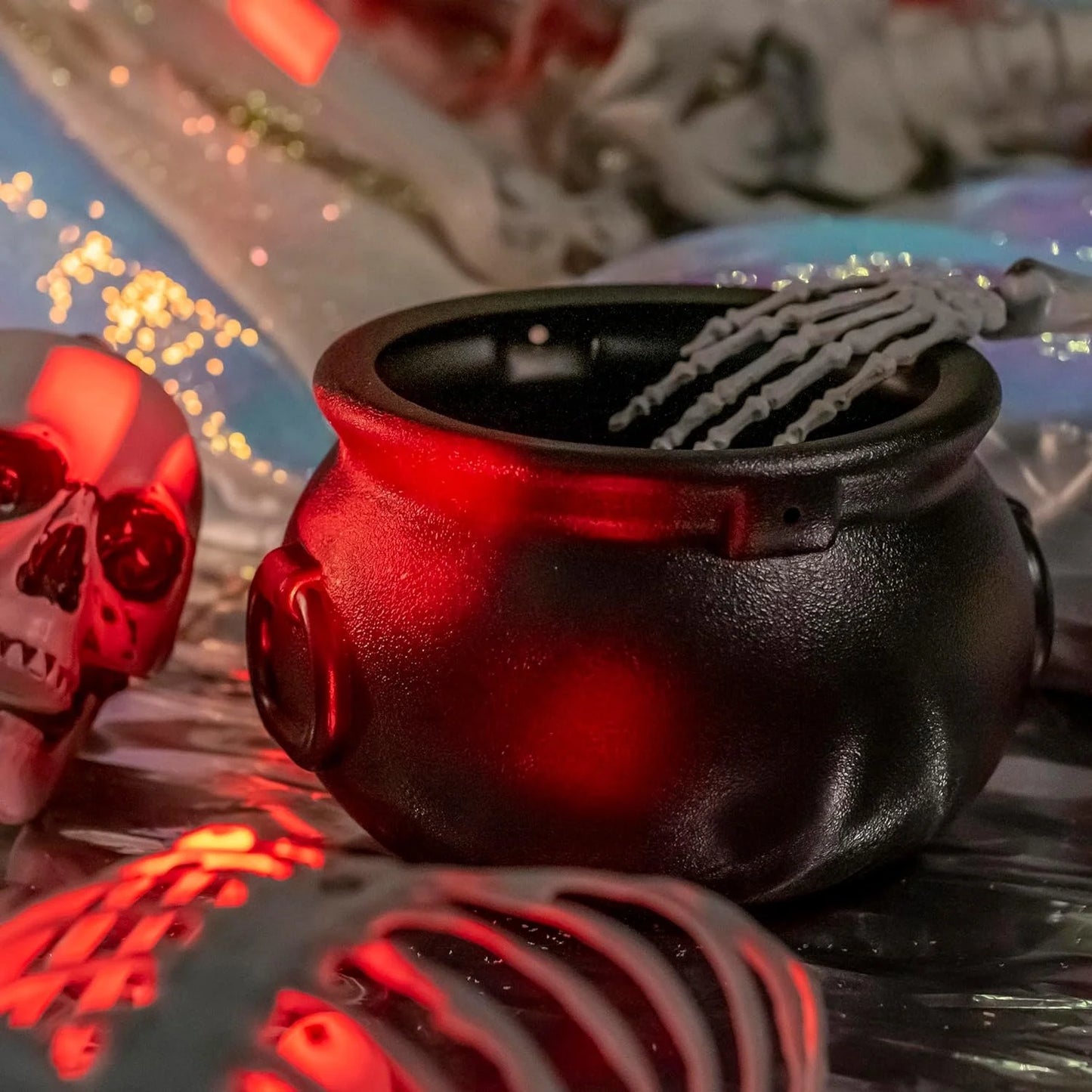 Halloween & Death Day 14cm Halloween Party Supplies Black Plastic Cauldrons Kettles Halloween Large Plastic Witch Cauldrons