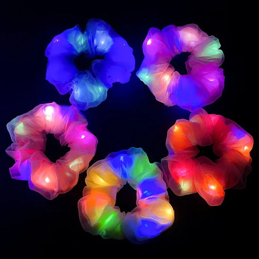 Bachelor Party 1 Novelty Light Up Clockwork Elastic Mesh Headband Girls Silk Clockwork Accessories Light Emitting Diode Party Supplies