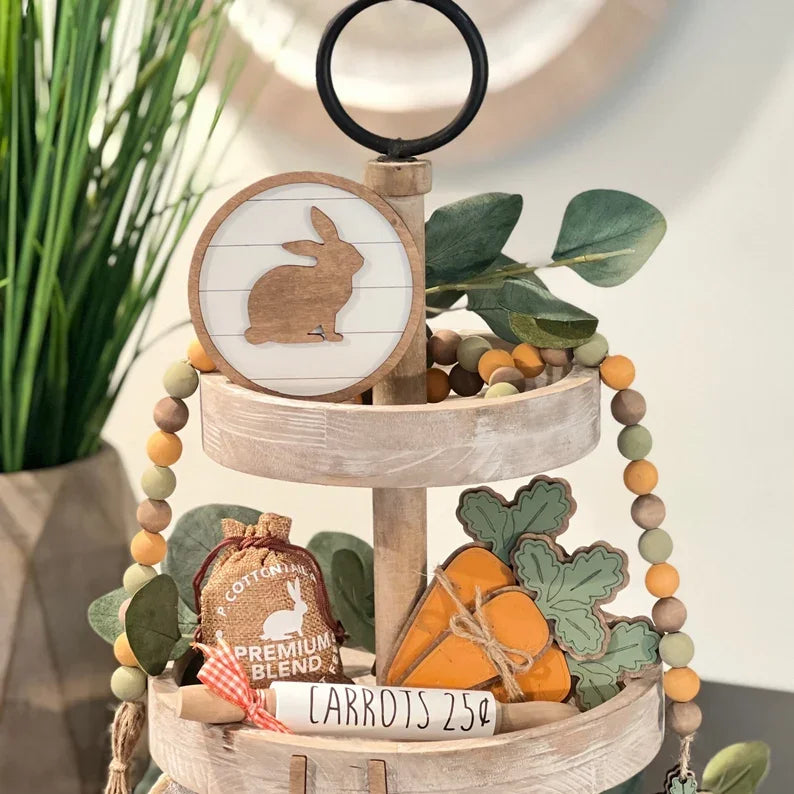 Easter and Thanksgiving 3 7pcs Classic Personalized Bunny Layered Tray Happy Easter Bunny Carrot Decorated Easter Layered Tray Logo