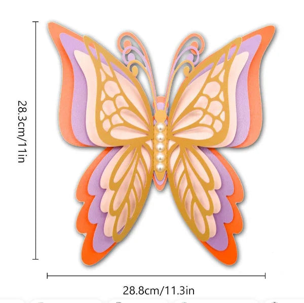 1 Wedding party, wholesale wedding birthday holiday party decoration supply 3D butterfly paper pearl wall sticker