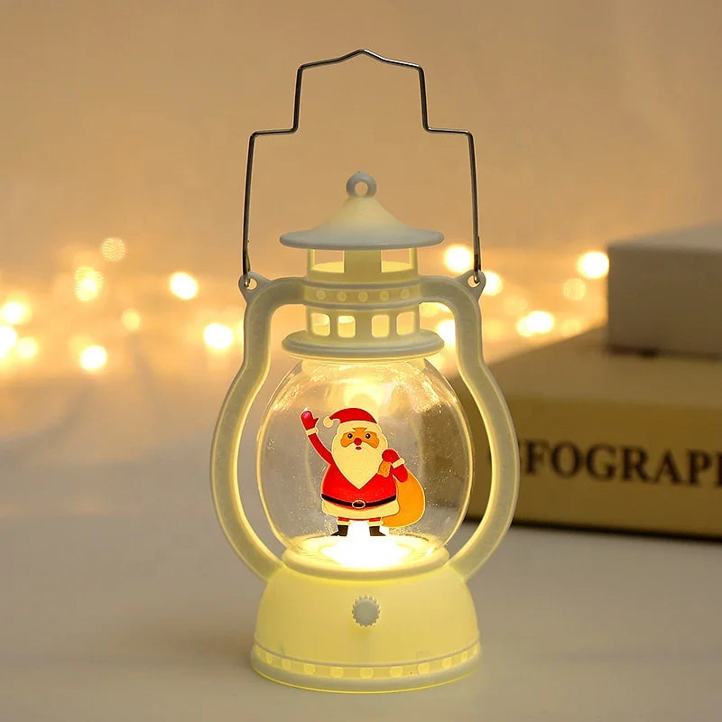 Novelty Christmas retro small oil lamp Santa light pony lamp windproof retro small oil lamp