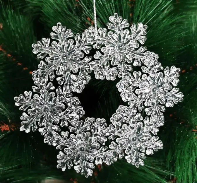 50 creative Christmas party ornaments Christmas tree pendant decoration simulation transparent acrylic wreath pendant props