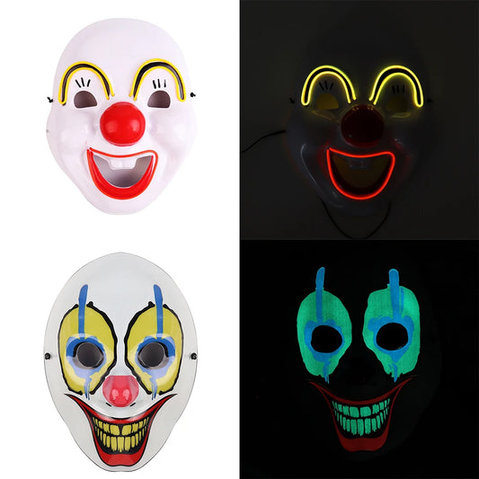Halloween & Day of the Dead New Halloween Decorations Party Makeup Light Emitting Diode Clown Mask Halloween Party Neon Mask