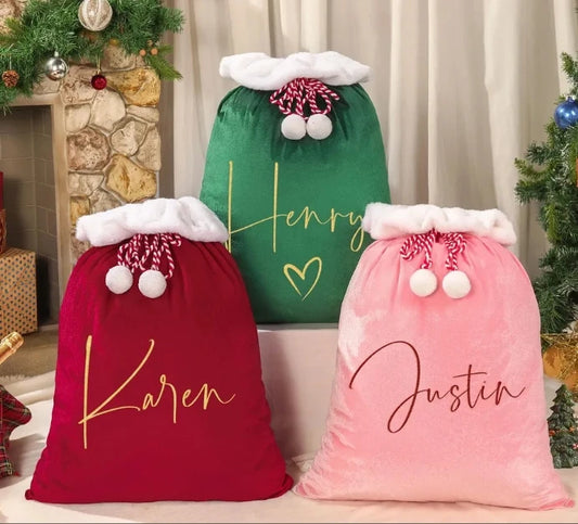 71 * 51Cm Personalized Velvet Santa Bag Merry Christmas Candy Bag Candy Bag Drawstring Santa Bag Gift Bag