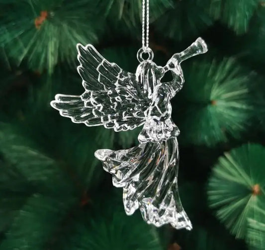 50 pieces of classic Christmas decoration eco-friendly simulation transparent acrylic icicle horn wing Christmas tree pendant