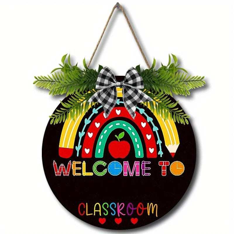 Wooden crafts, wooden decoration classroom birthday party can write round board logo home decoration wall wooden scene decoration