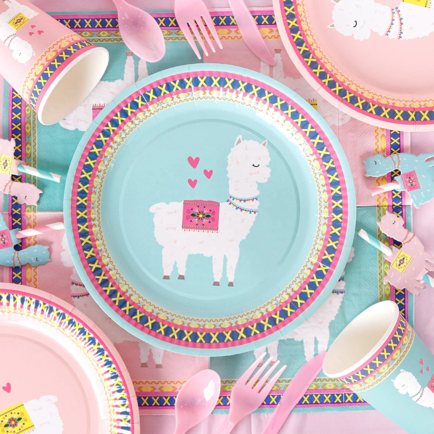 Birthday Party 2 Llama Birthday Party Supplies Front String Camel Themed Flags Birthday Party Supplies 8 Llama Party Supplies Set