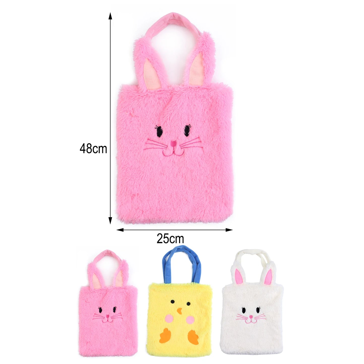 Easter and Thanksgiving 3 Plush Rabbit Duck Easter Pack Candy Gift Storage Easter Egg Hunt Cute Girl Plush Rabbit Duck Easter Pack 