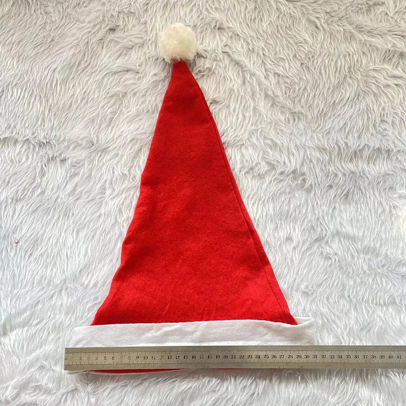 Cheap heat transfer custom logo Santa hat degradable nonwoven hat eco-friendly Christmas hat