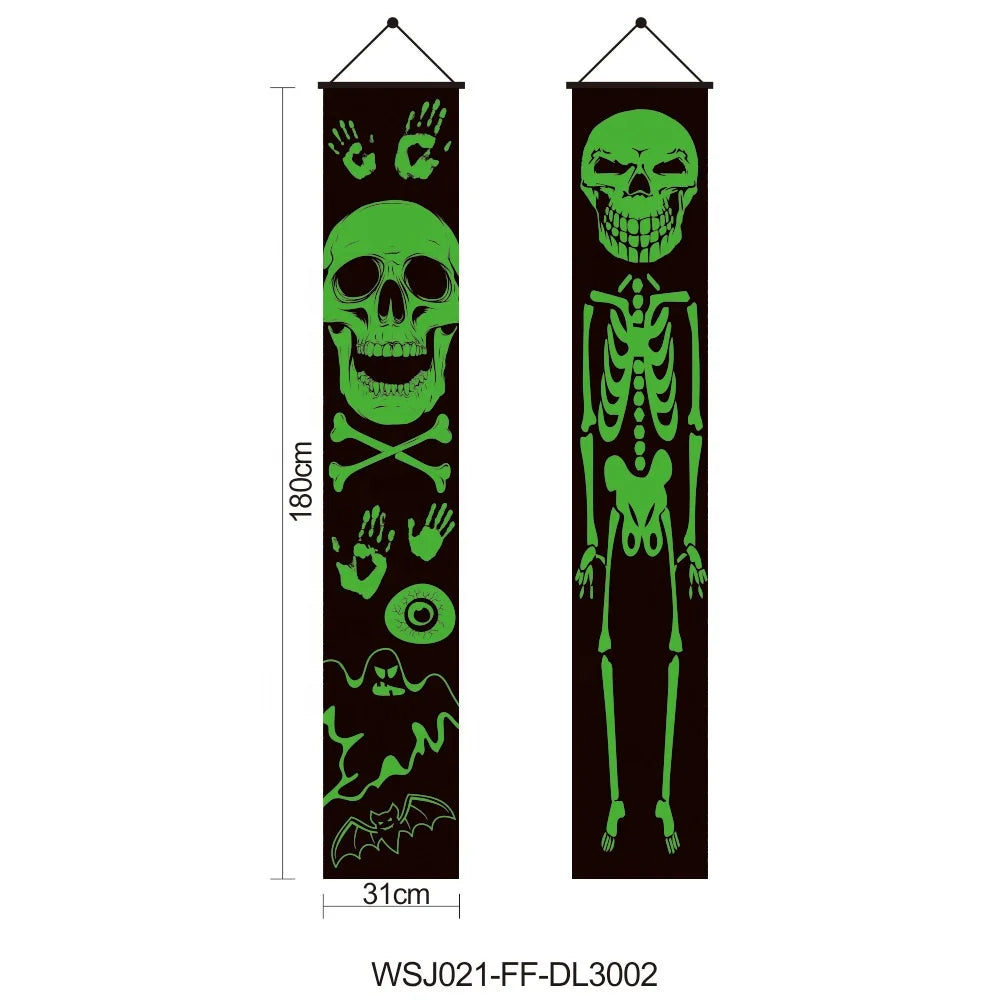 Halloween & Day of the Dead Glow in the Dark Halloween Decorations Flags Outdoor Polyester Trick or Treat Halloween Party Decorations