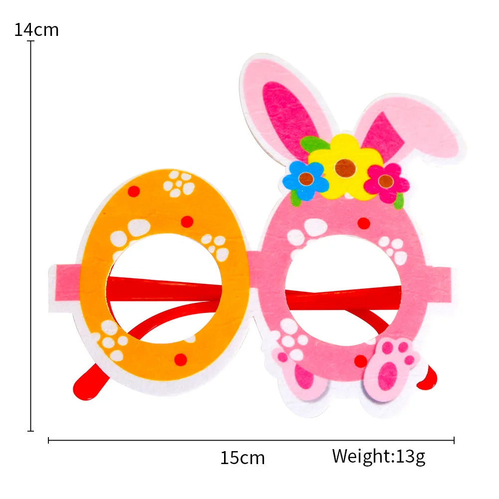 Easter and Thanksgiving 3 Novelty Easter Themed Glasses Party Glasses Decorative Glitter Bunny and Egg Sunglasses Frame Easter Party Glasses