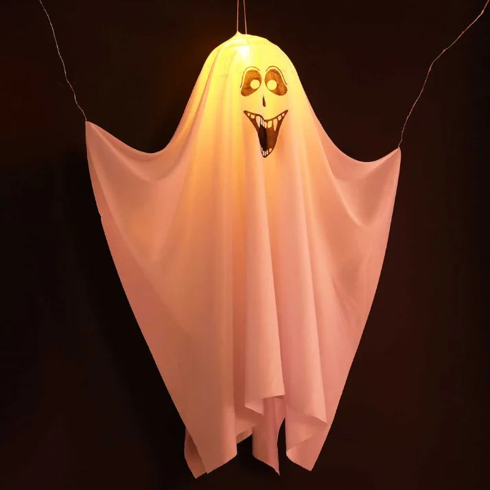 Decoração de Halloween e Dia da Morte, Luzes Penduradas para Halloween, Luzes Penduradas para Halloween, Fantasmas Voadores Brancos, 45cm, Jardins, Casas, Decoração para Festa 