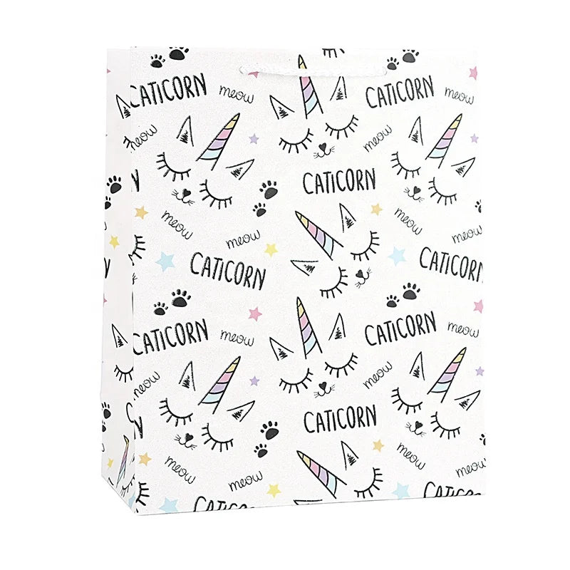 12Pcs Birthday Party Goody Bag Magic Unicorn Series Paper Bag Baby Shower Birthday Gift Bag 