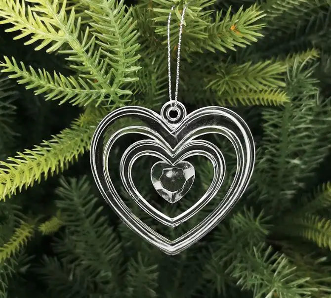 50 pieces of classic Christmas decoration eco-friendly simulation transparent acrylic icicle horn wing Christmas tree pendant