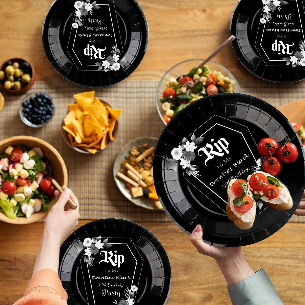 Birthday Party 2 Wholesale Rip 20th Birthday Ornaments Dirty 30th Birthday Party Banner Tableware Death to My 20s Party Ornaments