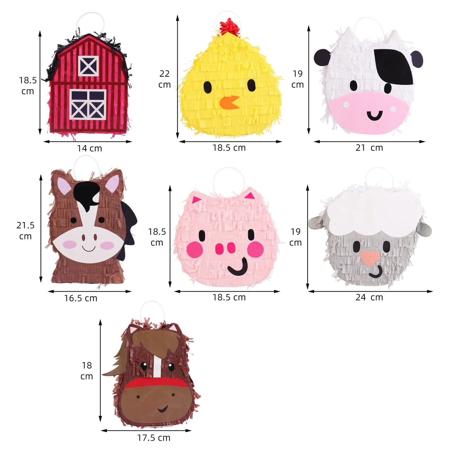 Birthday Party Farm Animal Birthday Multi-Farm Animal Birthday Decorations Farm Theme Horse Pig Chicken Sheep Mini Pinata