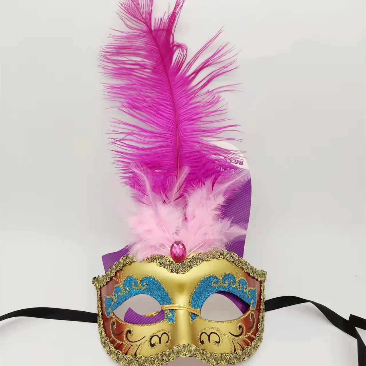 Carnaval Carnival Gold Green Purple Dust Blue Red Black Carnival Feather Mask Party Ornaments