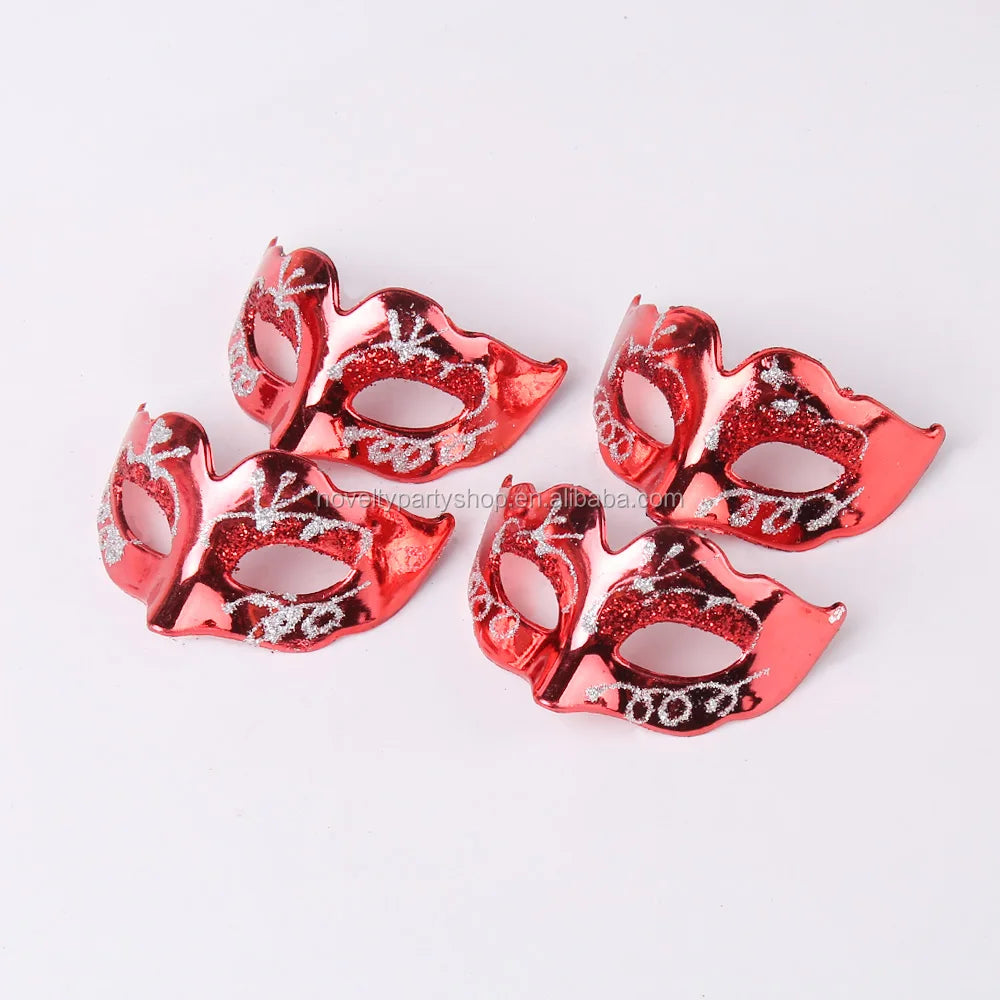 Mini Party Mask Plastic Magnet Mask Christmas Decoration and Cup Logo Miniature Masquerade Mask