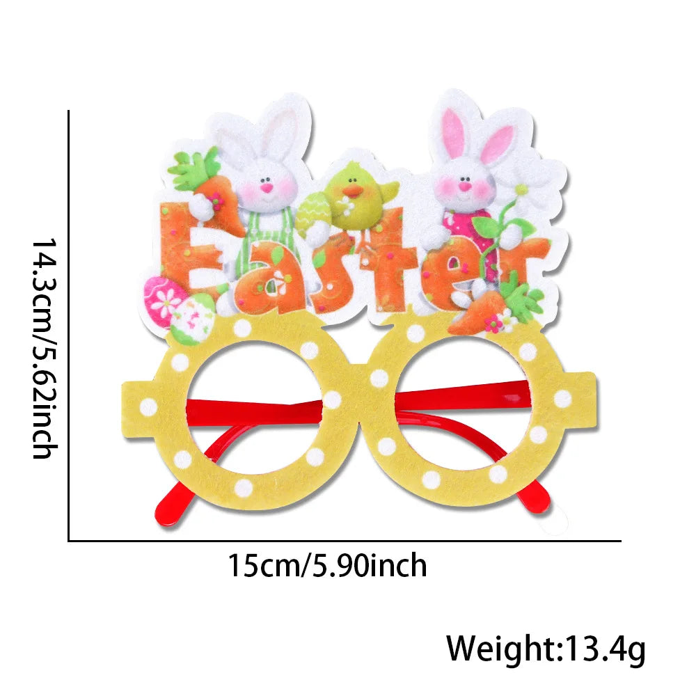 Easter and Thanksgiving 3 Novelty Easter Themed Glasses Party Glasses Decorative Glitter Bunny and Egg Sunglasses Frame Easter Party Glasses