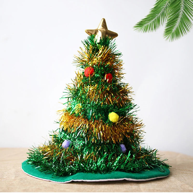 Decorações de Natal, chapéu de árvore de Natal não tecido, suprimentos para festas, luzes LED, chapéu de árvore de Natal 
