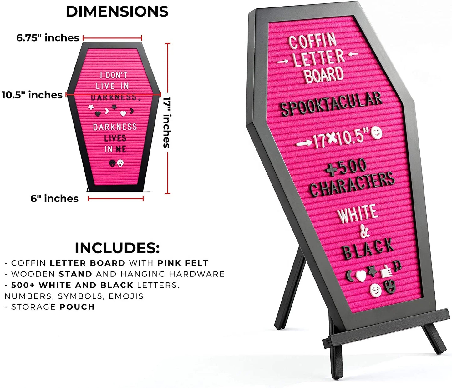 Wooden Crafts, Ghost Goth Halloween Wall Donuts Message Board Family Variable Characters Black Stand Hanger Pink Felt Coffin Letter Board